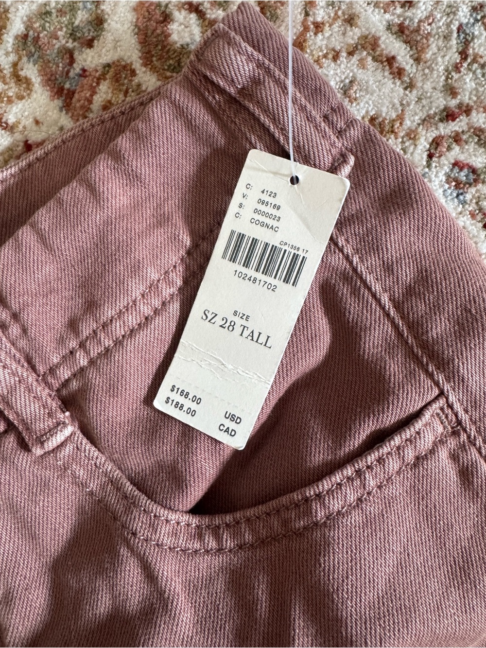 Pilcro Floral-Embroidered Wide-Leg Jeans in Rust - Picture 4 of 4